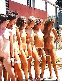 Vintage beach nudist flashing pussies in public - part 643